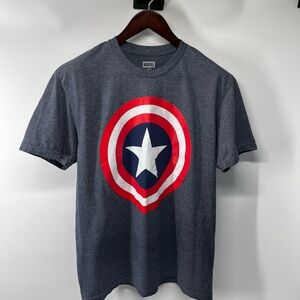 Marvel Captain America t shirt  size: Large color: Grayish blue